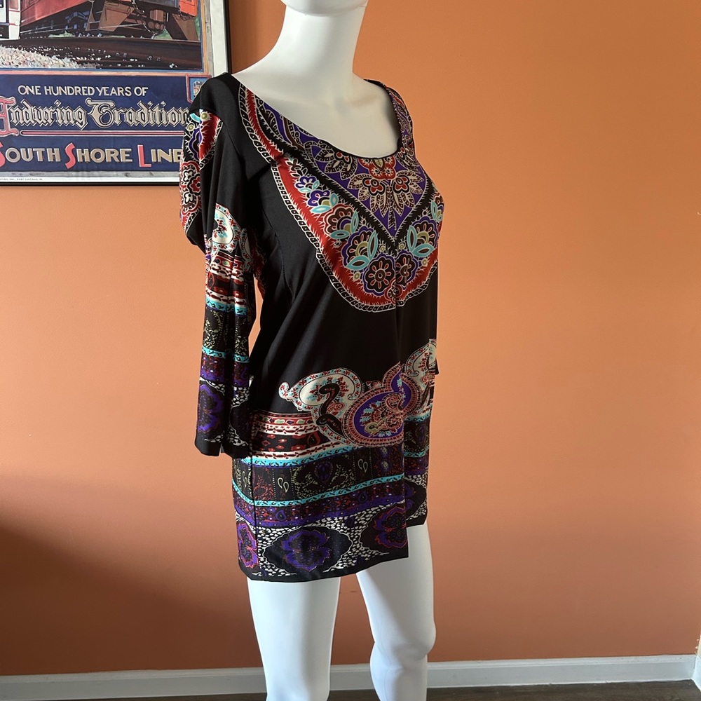 Bailey Blue Black/Multi Patterned Silky Tunic/Min… - image 6